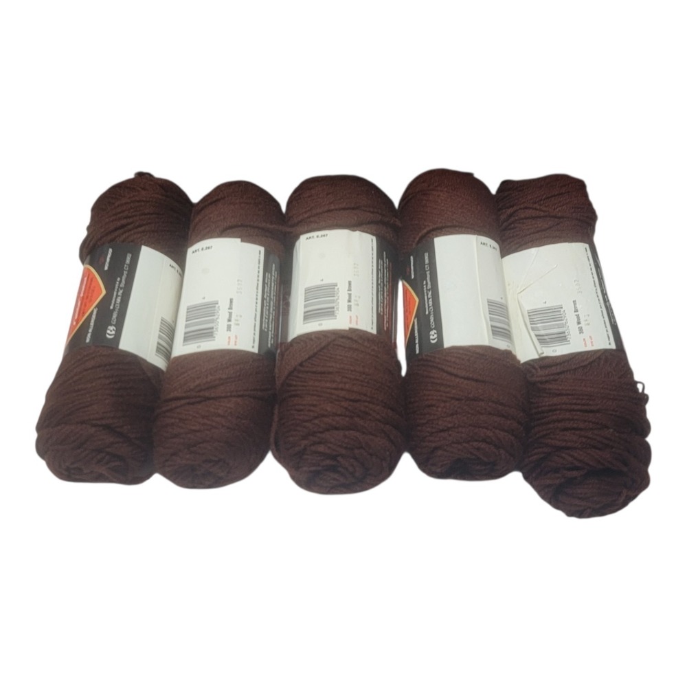 Vintage Red Heart 4 Ply Handknitting Yarn Wood Brown 360 Acrylic 3.5 oz Skein - Picture 2 of 5